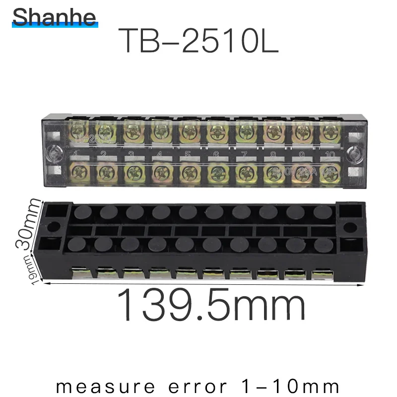 TB-2503 винтовая Клеммная полоса, покрытая барьерным блоком TB-2504 TB-2505 TB-2506 TB-2510 TB-2512 TB - Цвет: TB-2510