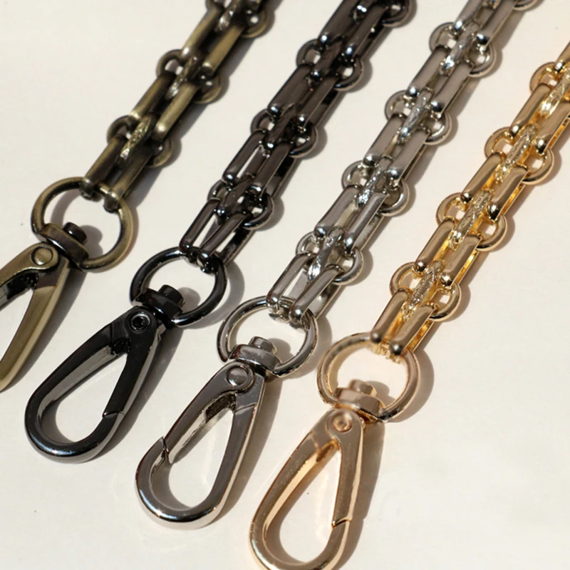 Chain Purse-Handle Shoulder-Bag-Strap Handbag Replacement Steel-Bag Bronze Metal Black