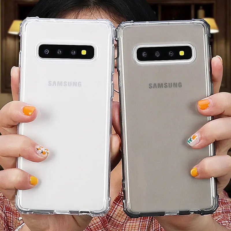 Противоударный бампер прозрачный мягкий чехол для телефона samsung Galaxy A30 20 50 70 S10 S10 Plus Note 10 9 Прозрачная защитная задняя крышка