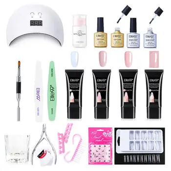 

Elite99 30ml Poly Gel Set UV Gel Varnish Nail Art Kit Quick Building For Nails Extensions Clear Pink Hard Gel Polygel Nail Kit