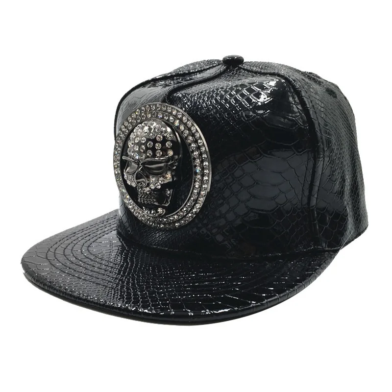 

Fashion Men Women PU Leather adjustable Baseball Cap Hip Hop Caps Sun Visor Snapback Flat Dance Street Trendy Hats
