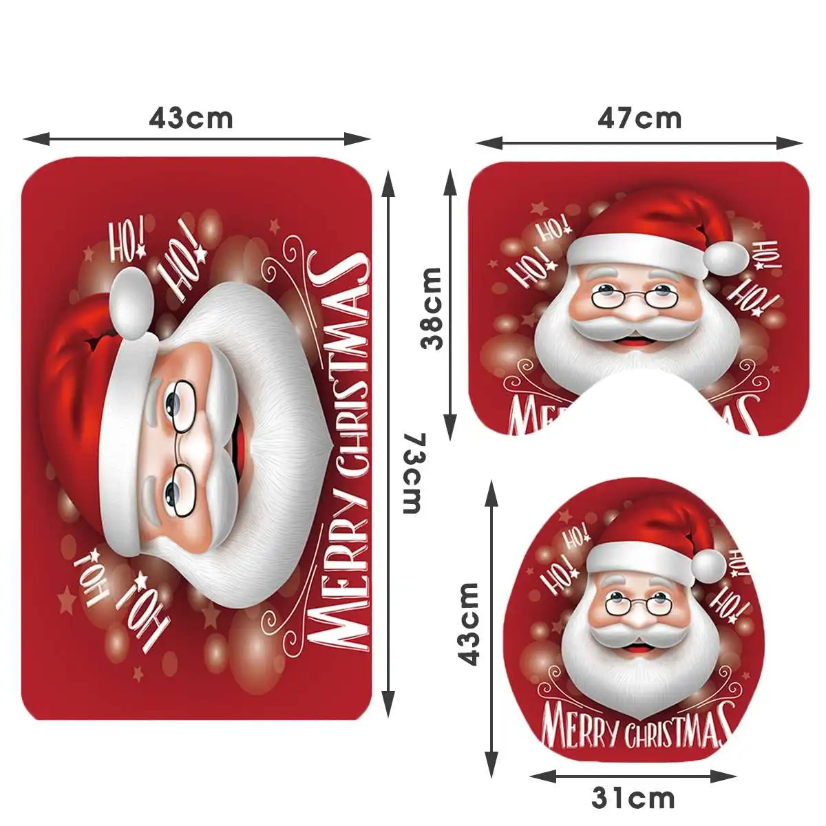 Merry Christmas Водонепроницаемая занавеска для душа Рождественский Санта-Клаус занавеска для ванной комнаты Противоскользящий коврик для ванной комплект туалетный коврик ковер