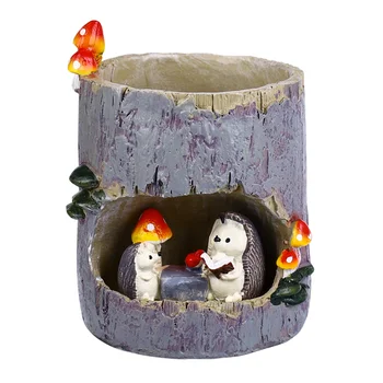 

TINKSKY Cute Hedgehog Flower Sedum Succulent Pot Planter Bonsai Trough Box Plant Bed Office Home Garden Pot Decor