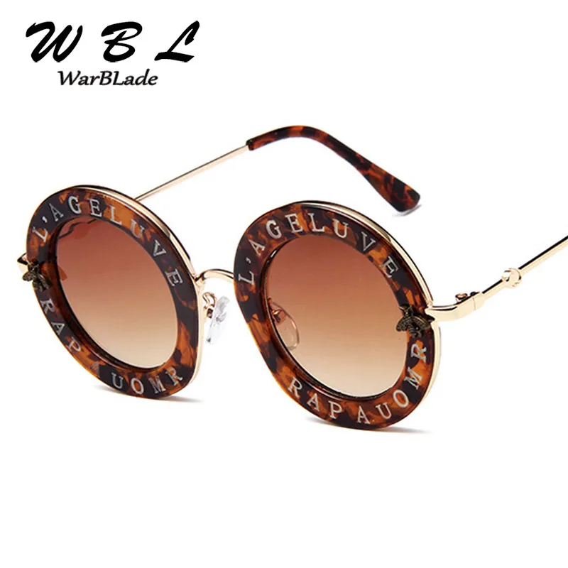 

WarBLade High Quality Retro Round Sunglasses English Letters Sun Glasses Men Women Brand Glasses Designer Fashion Male Female