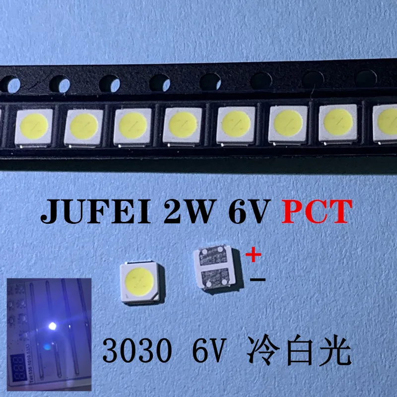 ตัวเลือกสินค้า 100 ชิ้น LED 3030 ชิปคู่ 1W-2W สีขาว สำหรับจอภาพ