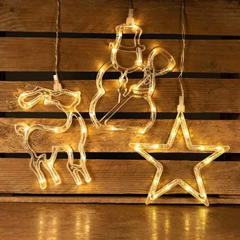 

3PC Holiday Party LED String Lights Pointed Star Snowman Elk Light String Wedding Christmas Decoration Romantic Fairy Lights e4