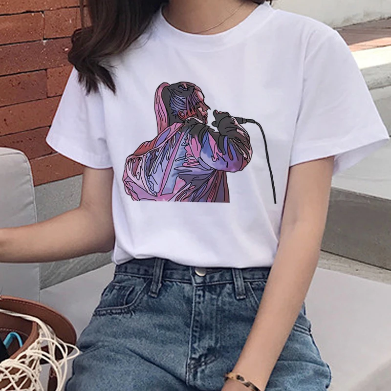 Женская графическая футболка с надписью «I Am A Bad Guy», эстетическая забавная мультяшная футболка, футболки 90 s, женские футболки Billie Eilish Harajuku, футболка - Цвет: 5344