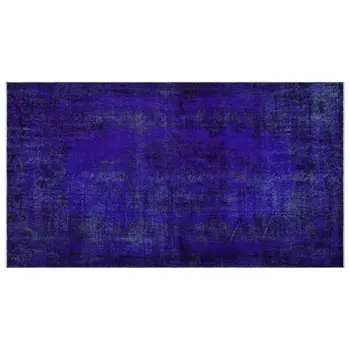 

Handmade Blue Vintage Overdyed Turkish Area Rug 116x211 Cm-3'10''X6'11''