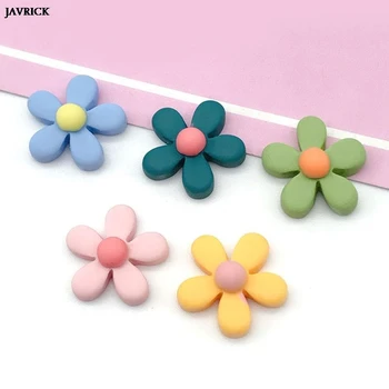 

50Pcs Mix Color Matte Frosted Resin Flower Cabochons Flatback Tiny Daisy Charms for DIY Hair Clip Jewelry Accessories