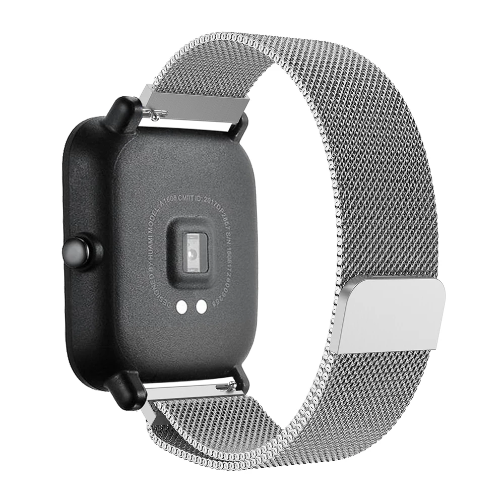 Металлический Миланский ремешок для часов для Xiaomi Huami Amazfit GTS/GTR 42 мм/Bip, Модный женский и мужской браслет, смарт-часы, аксессуары