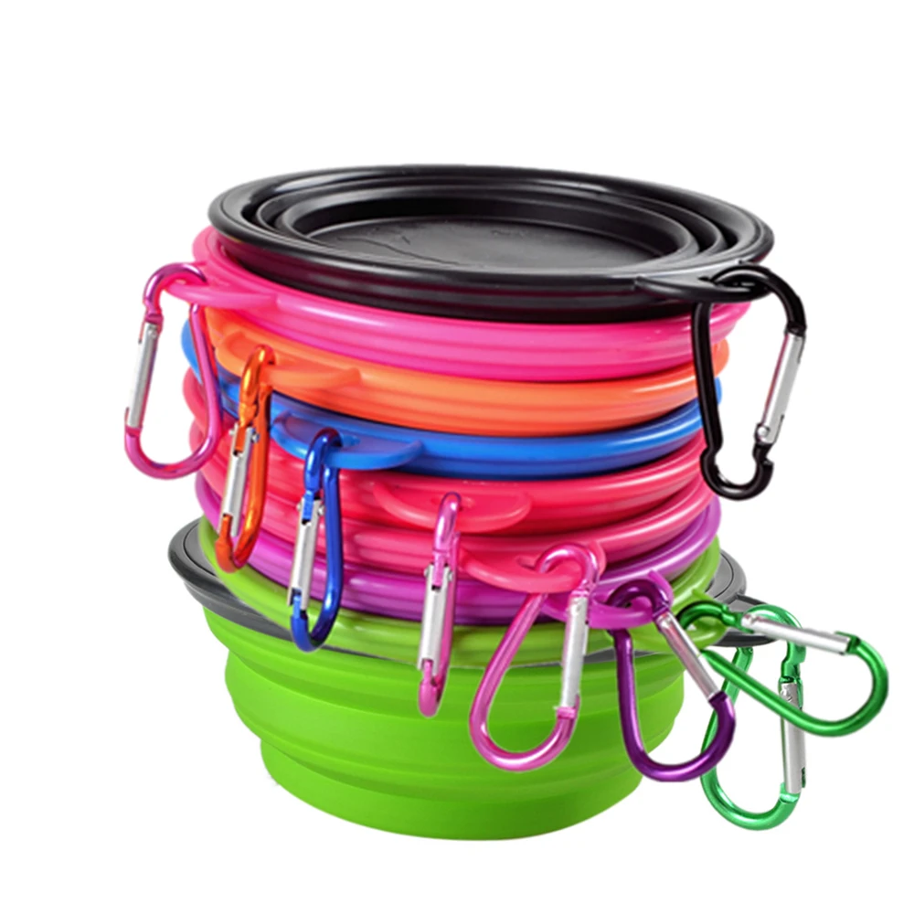 

Collapsible TPE Puppy Dog Bowl 300ml Silicone Drinking Feeding Bowls Food Water Container Dish Foldable Portable Pets Cat Dog
