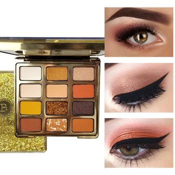 

12 Color Glitter Eyeshadow Makeup Pallete Matte Eye shadow Palette Shimmer and Shine Diamond Eyeshadow Powder Pigment Cosmetics
