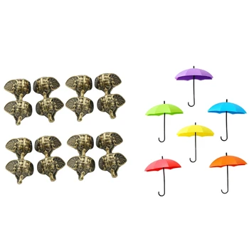 

16Pcs Antique Elephant Base Plastic Feet 28X2m & 1 Pcs Decorative Key Holder Hanging Key Rack With Hooks