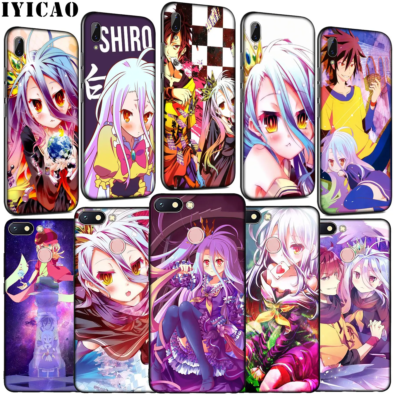 IYICAO No Game Life Cartoon Soft Silicone Phone Case for Xiaomi Redmi Note 8 8T 8A 7 7A 6 6A 5 5A K30 K20 Pro GO S2 Cover |
