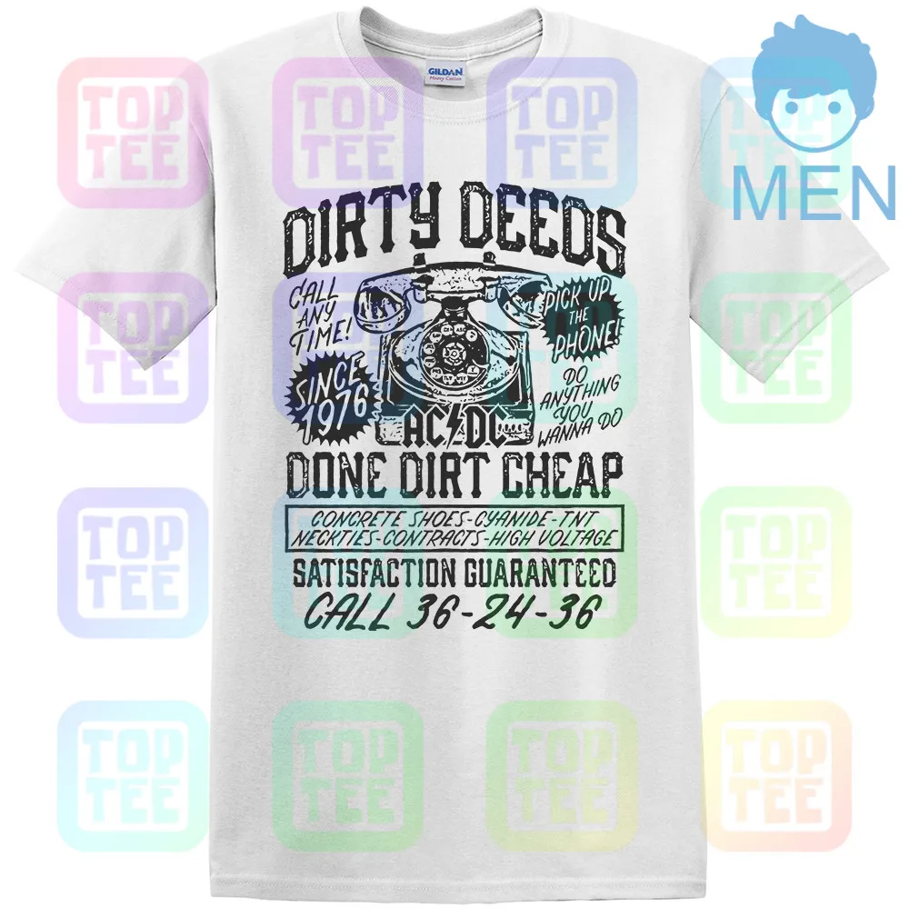 MEN-WHITE AC/DC Dirty deades Dirt дешево взрослая футболка тяжелый металл музыка - Цвет: MEN-WHITE