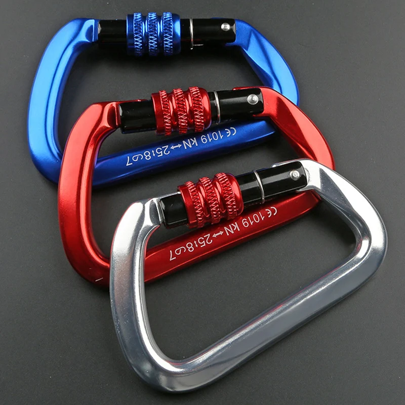 Карабины для скалолазания 25KN алюминиевые d-образный замок Quickdraws наружные альпинистские Многофункциональные защитные карабины Quickdraw