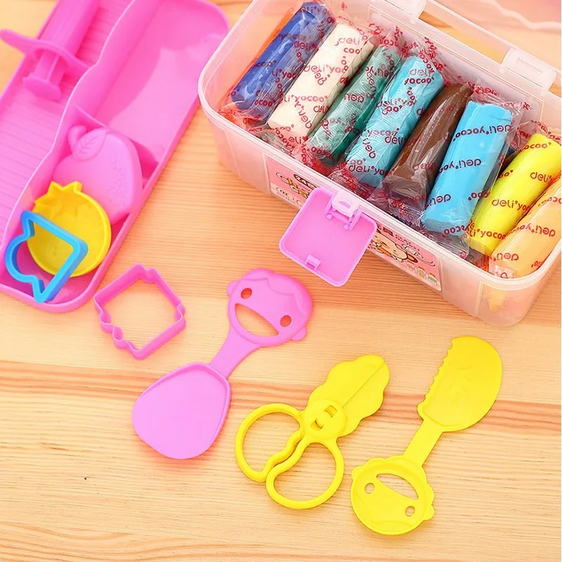 Deli 7021 Colored Plasticine 24 Color Students Children Handmade DIY Colored Clay Toy Set Safe