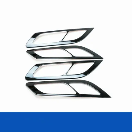 Для peugeot 508 2011- Interiol Дверная ручка Крышка отделка интерьера двери окна лифт переключатель крышка автомобильные аксессуары 4 шт - Цвет: black 4pcs