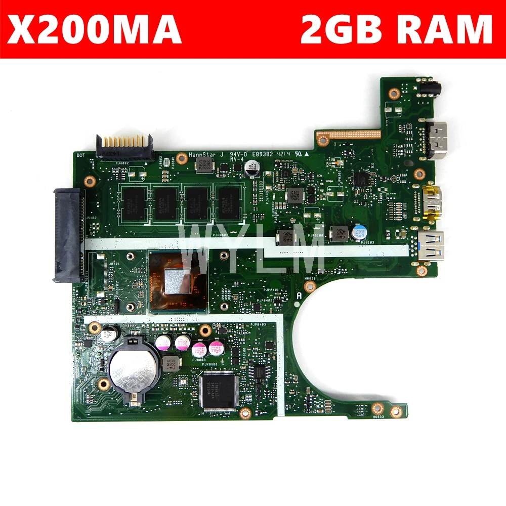 X200MA N2815/N2830/N2840 CPU 2GB RAM Материнская плата ASUS F200MA F200M X200M материнская для ноутбука 100%