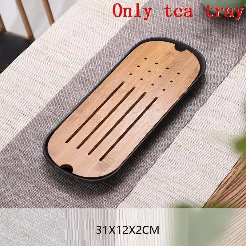 MODEL F Сервировочный набор чайной посуды Juego De Para Servir аксессуары Te Chino стол Bandeja Bamboo Serv Ing Китайский держатель Gongfu чайный поднос - Цвет: MODEL F