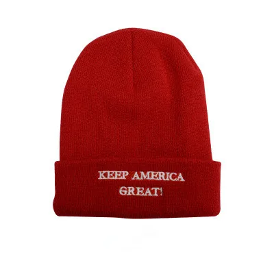 30 шт.,, предвыборная шапка Trump, Keep America Great Donald Trump, вязаная вышитая трикотажная шапка с черепами, шапка для улицы - Цвет: Красный