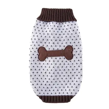 

Pet Dog Sweater Warm Soft Comfortable Durable Cute Bone Pattern Vest Pet Holiday Party Daily Wear Autumn Winter Clothes