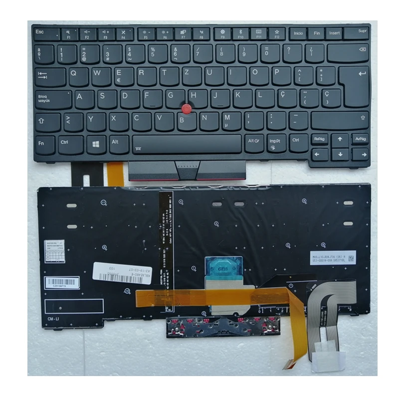 Teclado Espanhol para Lenovo Thinkpad L480 T490 E490 T495 E480 T480s L380 L390 Yoga L490 P43s Laptop sp