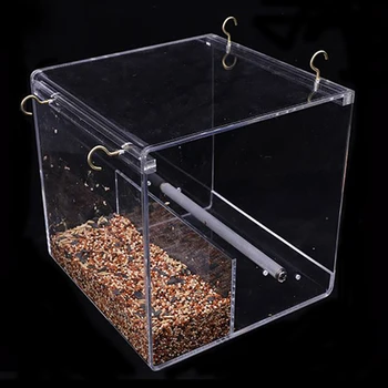 

Acrylic Material Spill-Proof Bird Feeder Parrot Toys Canary Finch Tidy Corral