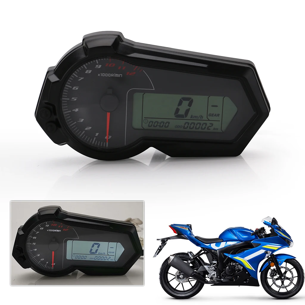 Universal LCD Motorcycle Speedometer Odometer  Fuel Gauge DIY 