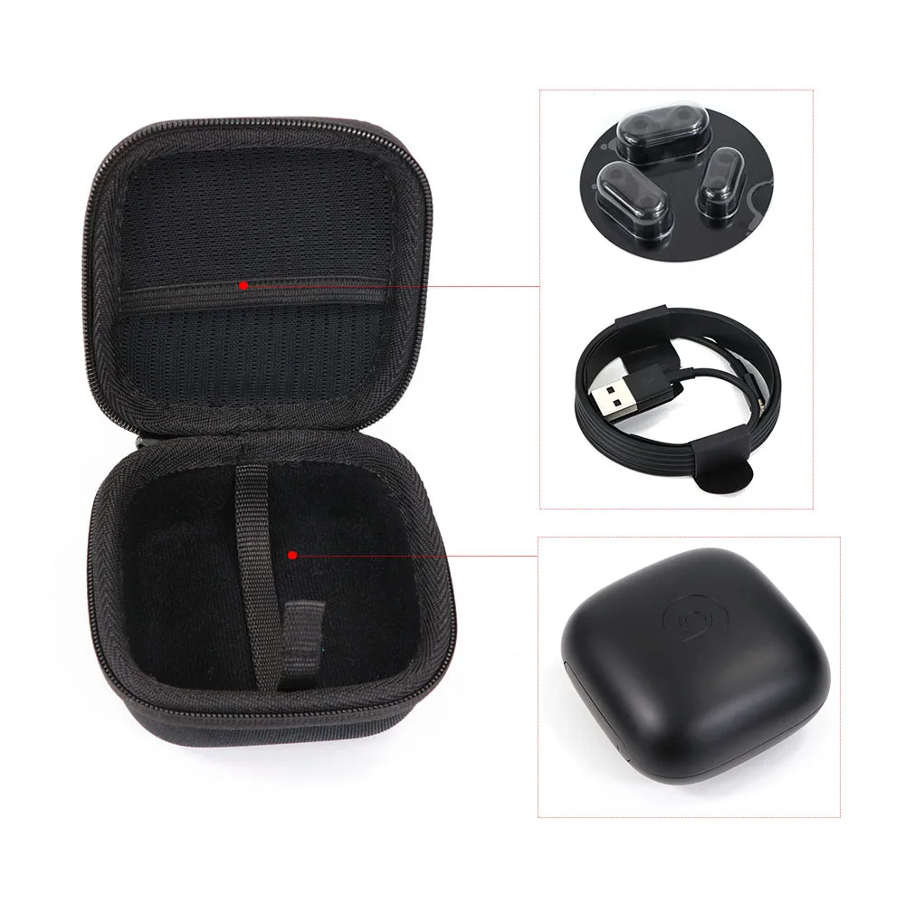 

Black Travel Case for Beats Powerbeats Pro Wireless Earphones Protective Cover with Travel Carabiner Water Resistant EVA Protect