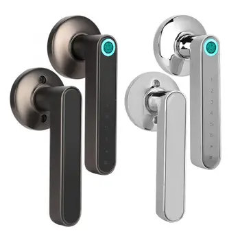 

Smart Bluetooth Door Handle Lock Biometric Fingerprint Password APP Keyless Entry Lever door handle lock fechadura digital