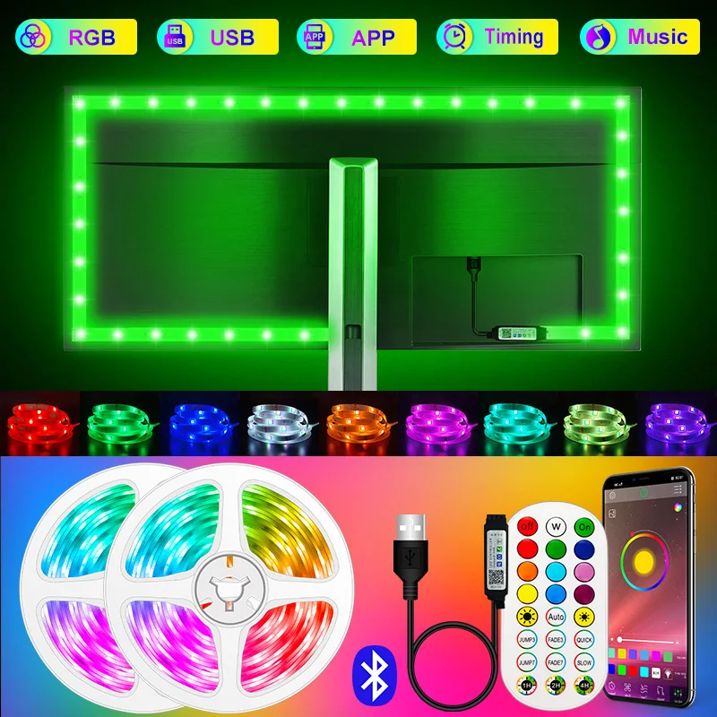 Светодиодная RGB ленсветильник с USB 5 в пост. Тока 1-30 м | Лампы и освещение