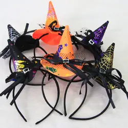 Хэллоуин ведьмы остроконечная шляпа повязка на голову украшения на Хэллоуин бальное производительность Головка пряжки ведьма Кепки
