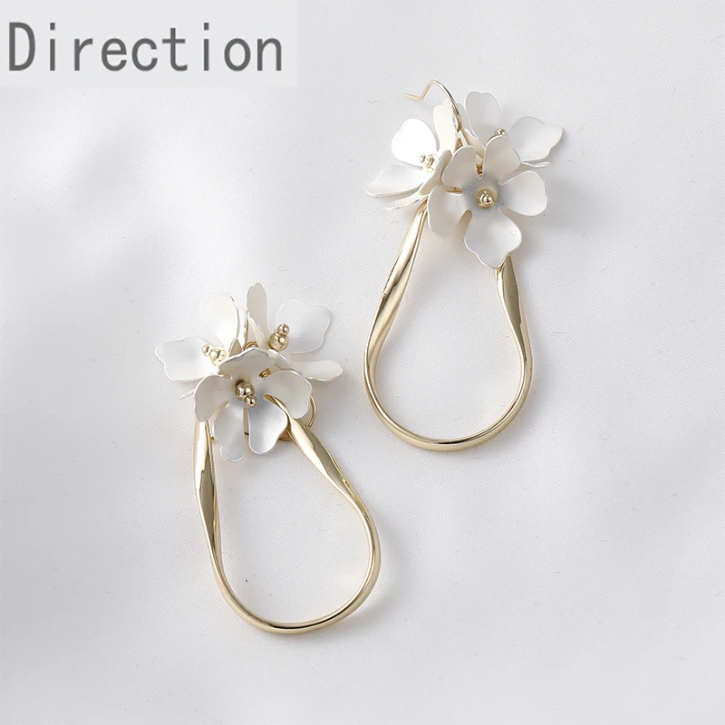 14K gold-covered simple and versatile irregular hollow twisted minimalist style diy handmade earring material accessories