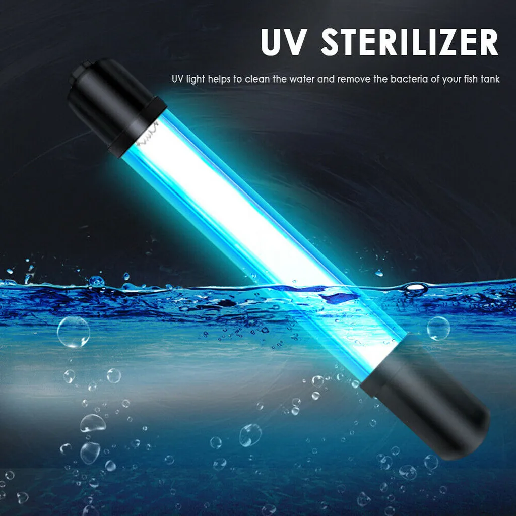 УФ-стерилизатор для аквариума свет погружной фильтр для воды Чистая лампа очиститель воды для аквариума аквариум ультрафиолетовый свет - Испускаемый цвет: Black
