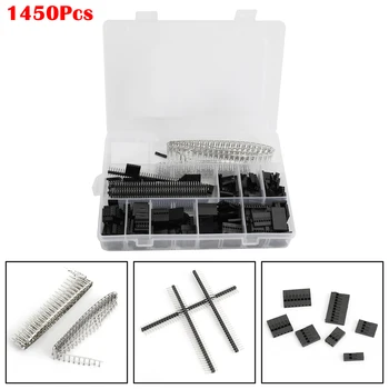 

Areyourshop 1450Pcs 2.54mm PCB Wire Jumper Pin Header Connector Housing Kit with Box