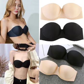 

Newly Women Strapless Bra Seamless Backless Soft Breathable 4 Rows 3 Hooks Brassiere FIF66
