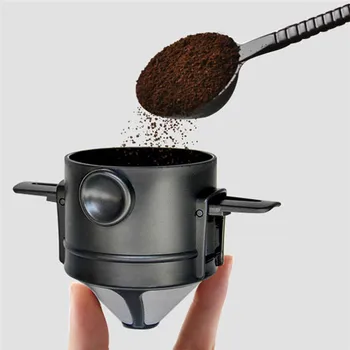 

304 Stainless Steel Tea Set Tool Portable Drip Coffee Tea Holder Funnel Reusable Tea Maker Practical Coffee Filter