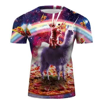 

Men's Performance Pizza Cat Sublimated Sport T-Shirt Tee Tops Sportswear Colorful Jersey Athletic Shirts for BJJ MMA NO Gi