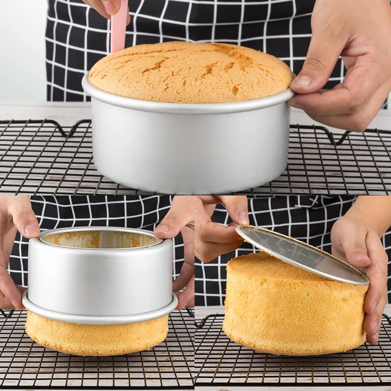 1/2/3 Tiered Round Cake Mold Set Aluminum Alloy Cake Pan Set Non Stick Baking Pans 4/6/8 inch Cakes Mould Removable Bottom