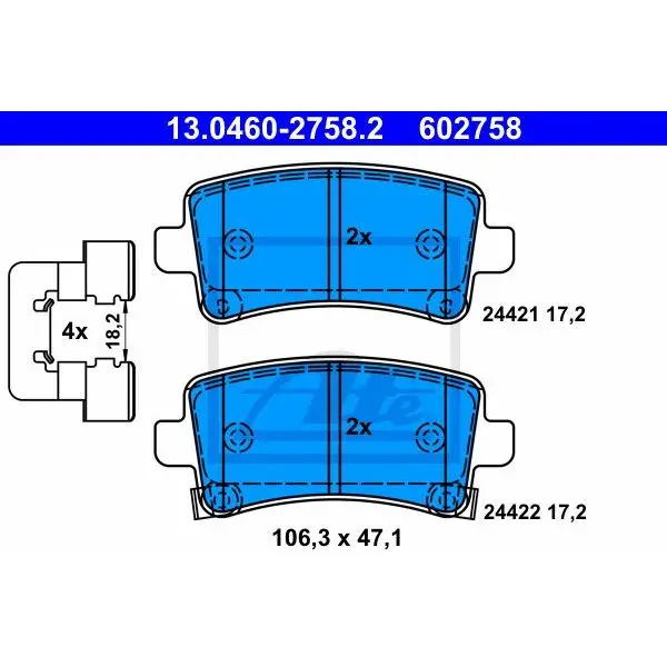 Колодки дисковые задние Opel Insignia all 08 ATE 13046027582