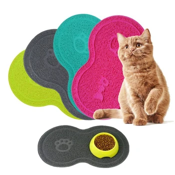 

2020 New Cat Bowl Mat Dog Pet Feeding Water Food Dish Tray Clean Floor PVC Placemat Great Resistance To Oxidation And Oxygen