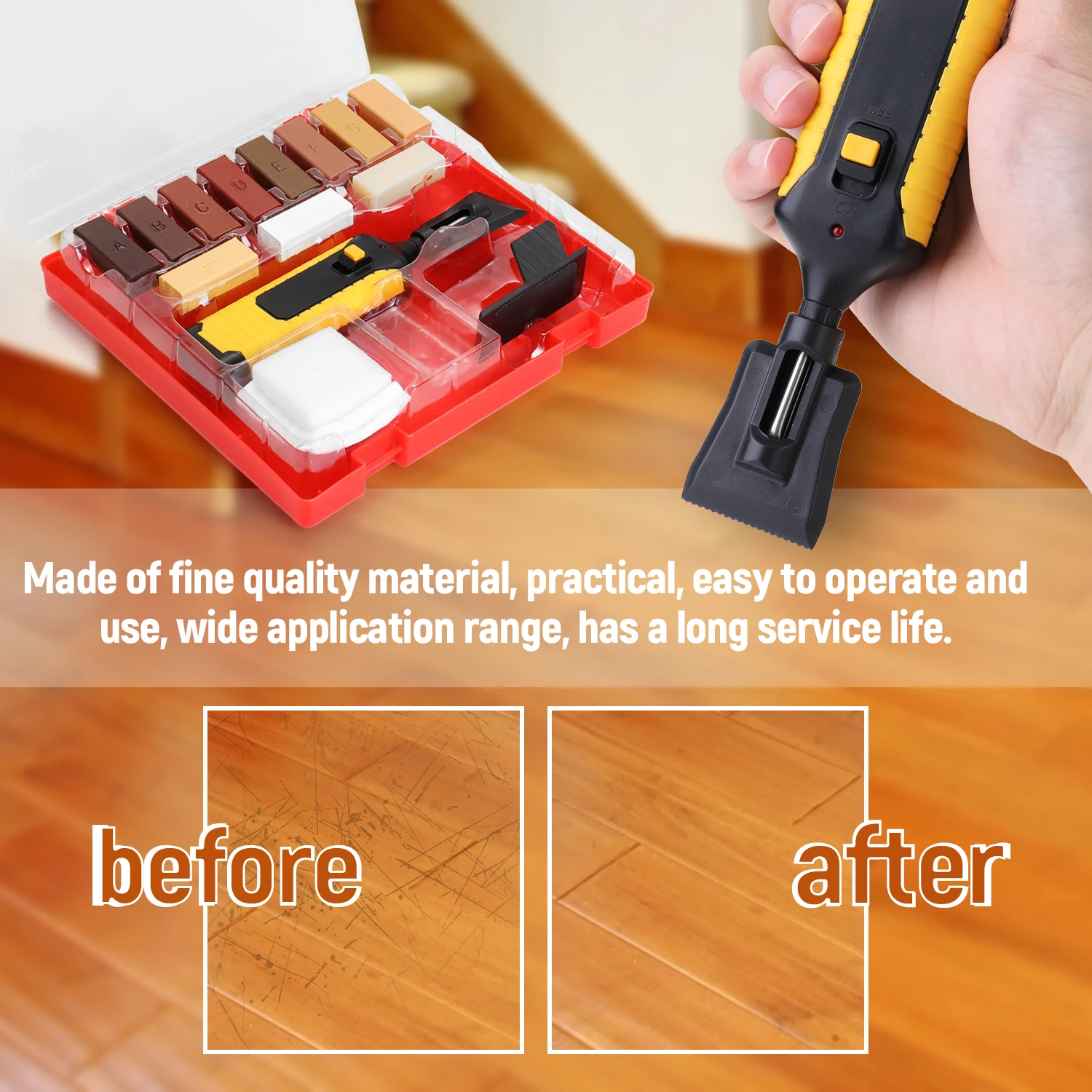 Laminate Flooring Repair Kit laminated floor repair kit Wax System Floor  Worktop Sturdy Casing Chips Scratches Mending Tool