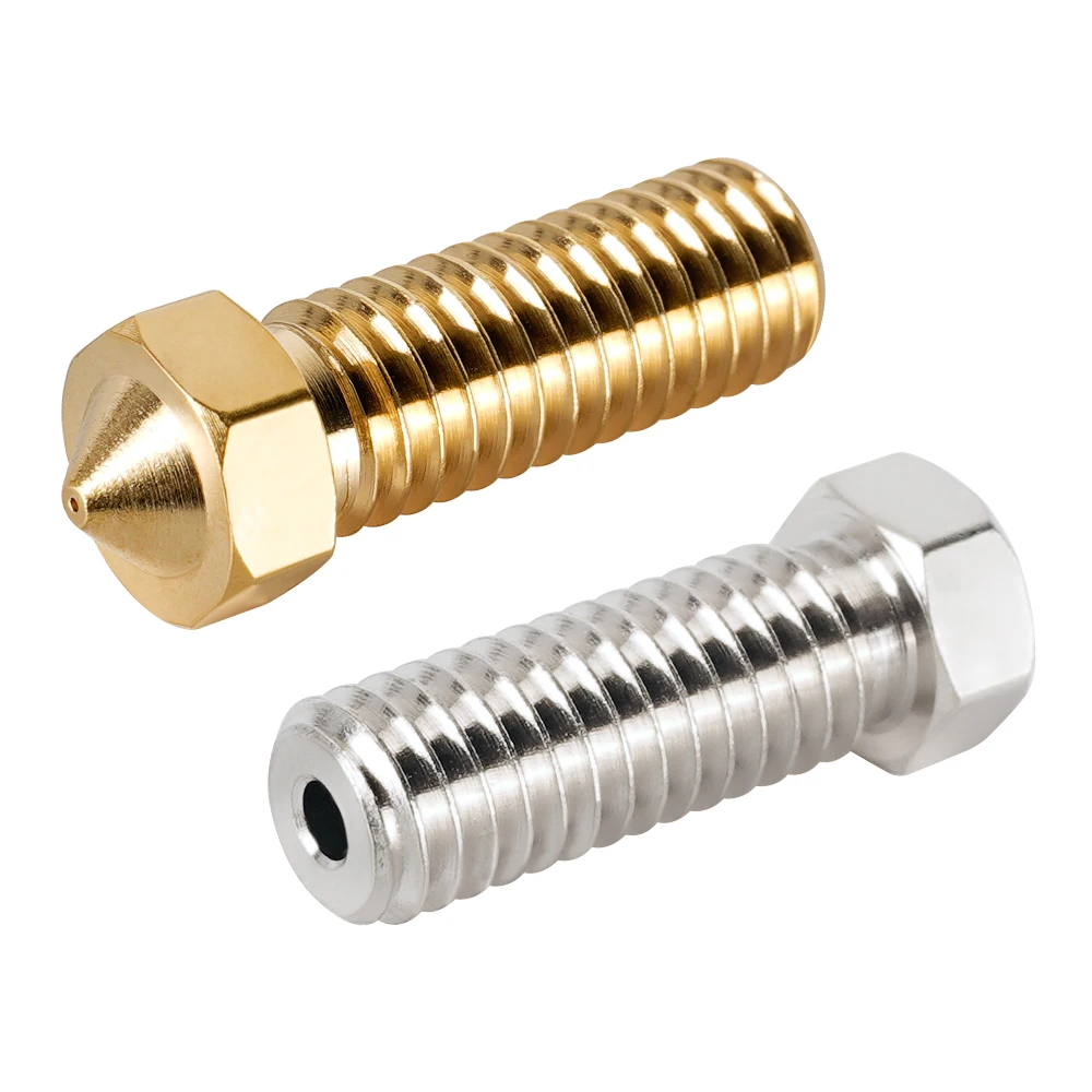 8pcs 3D Printer Volcano Nozzles Stainless Steel Brass Hotend Nozzle 0.2mm-1.2mm 1.75mm for V400 genius Vyper Kobra 3d printer nozzle 3d printer hotend 3d printer parts