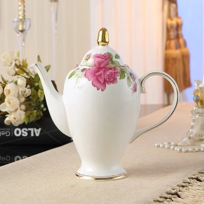 1pcs Европейский керамический чайный сервиз, кофейник, китайский чайник, британский фарфоровый чайник высокого качества, чайный сервиз, цветочный чайник - Цвет: 1pcs