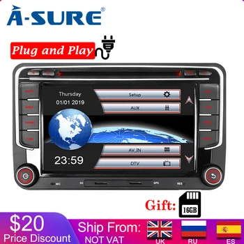 

A-Sure Car Multimedia Player 2 Din 7 Inch Radio GPS DVD For VW/Volkswagen/Golf/Polo/Tiguan/Passat/b7/b6/SEAT/leon/Skoda/Octavia