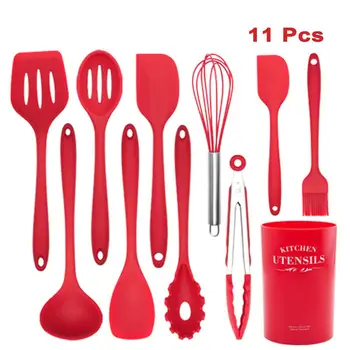 

10/11 Pcs Heat Resistant Silicone Cookware Set Non-stick Spatula Set Kitchen Utensils Baking Tool Kit for Kitchen Accessories