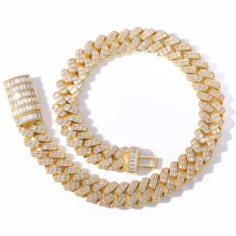 17mm Curb Cuban Link Chain Necklaces 