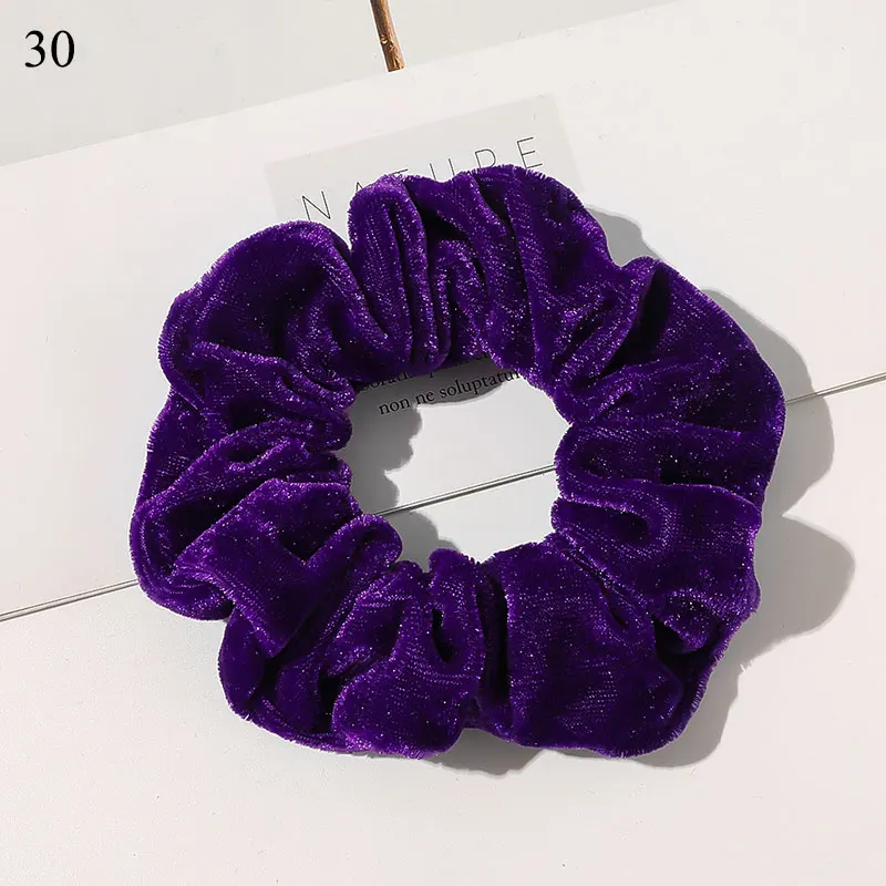 Winter Shiny Velvet Scrunchies Candy Color Soft Girls Hair Rope Hair Accessories Rubber Band Elastic Hair Bands Ponytail Holder mini hair clips Hair Accessories