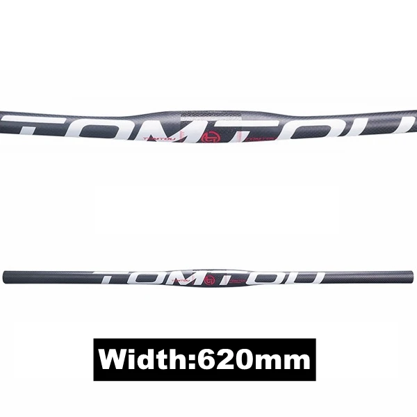 Flat 620MM TOMTOU 3K Углеродное волокно руль для велосипеда MTB руль+ ствол+ подседельная труба для велосипеда горный части белый матовый-TW4T18 - Цвет: Flat 620MM